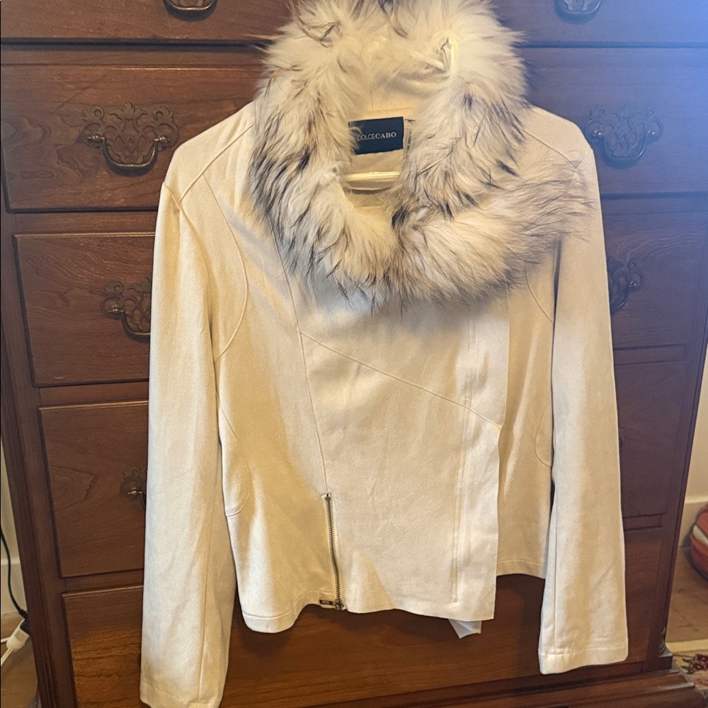 Dolce Cabo fur trimmed jacket.